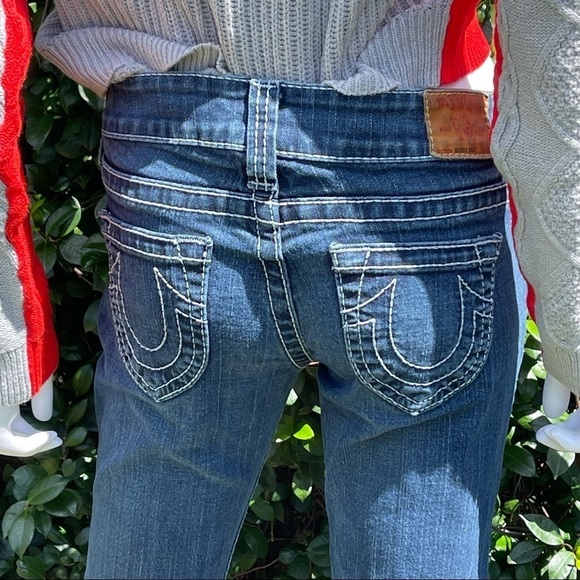 True Religion Dark Wash Low Rise Flare Leg Jeans - Picture 7 of 13
